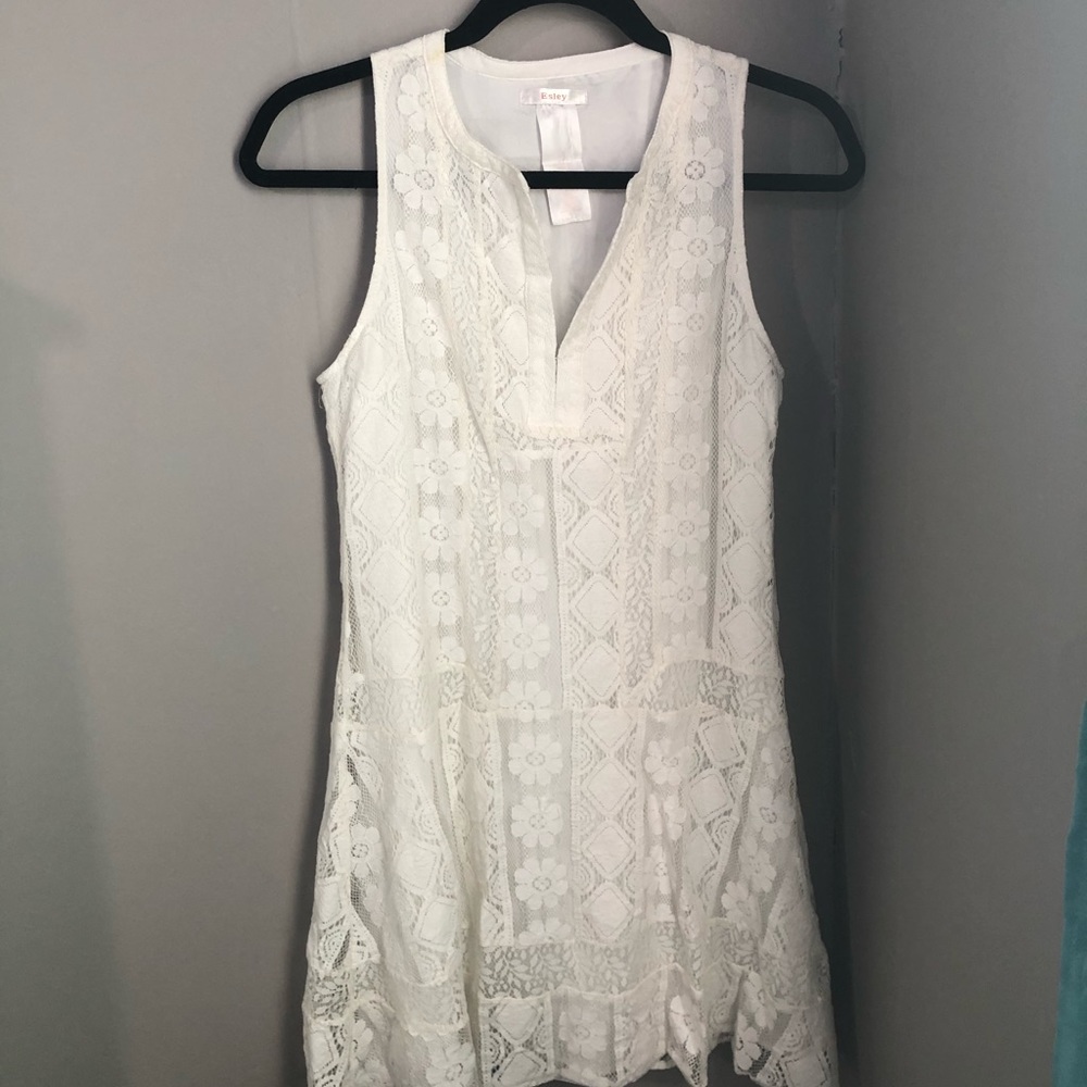 Esley white lace dress